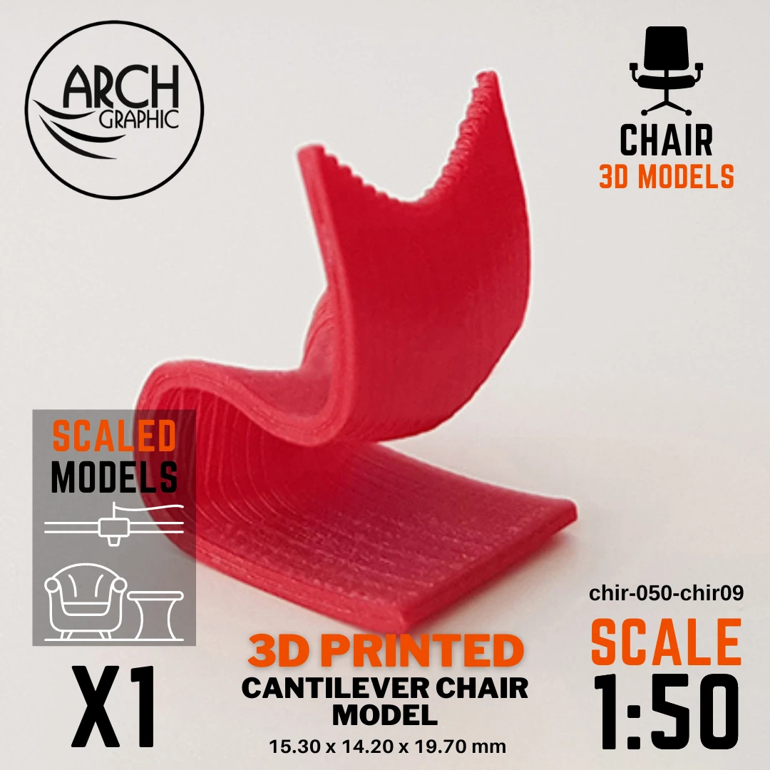 Best 3D Printing Company in UAE Provides Cantilever Chair Model Scale 1:50 to use for Interior 3D Projects