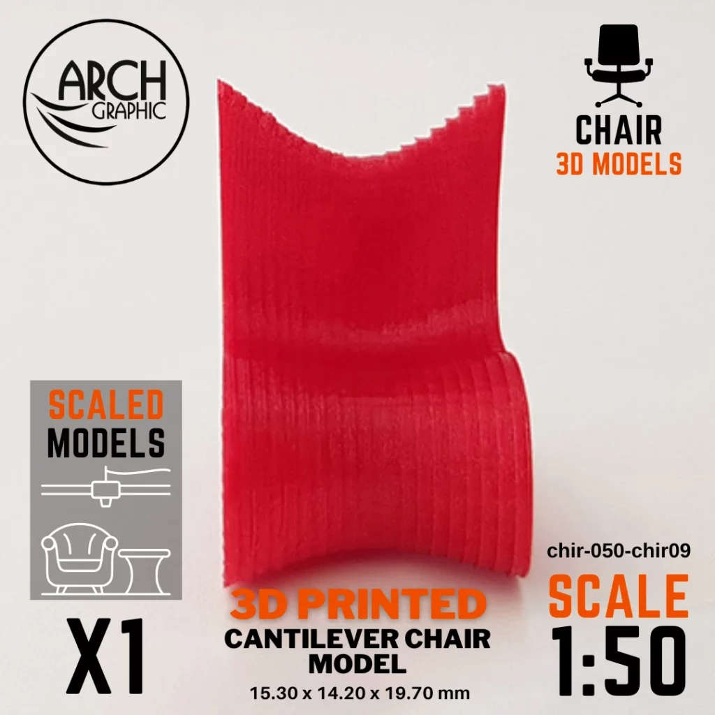 Best Price 3D Printed Cantilever Chair Model Scale 1:50 in Dubai using best 3D Printers in UAE for Interior Designers