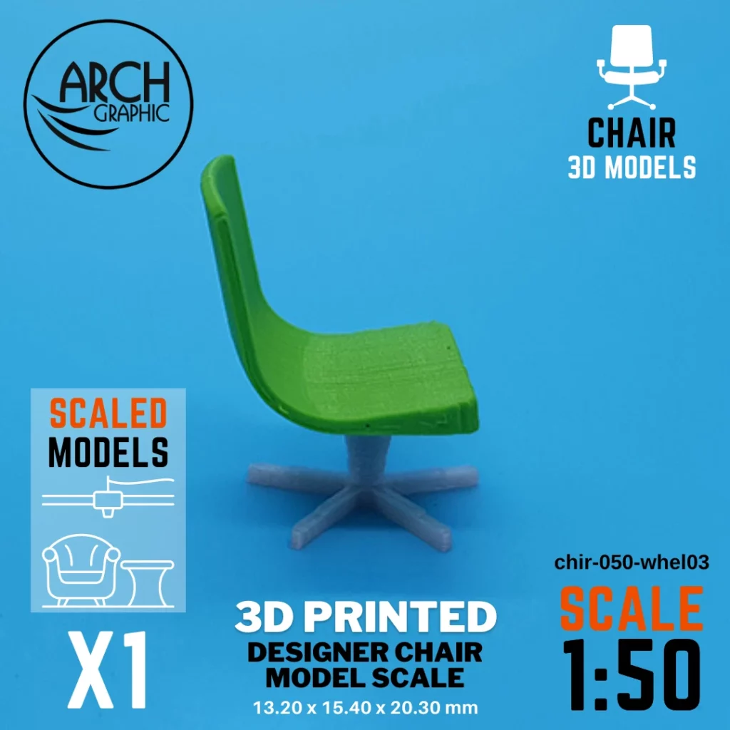 3D printed designer chair model scale 1:50