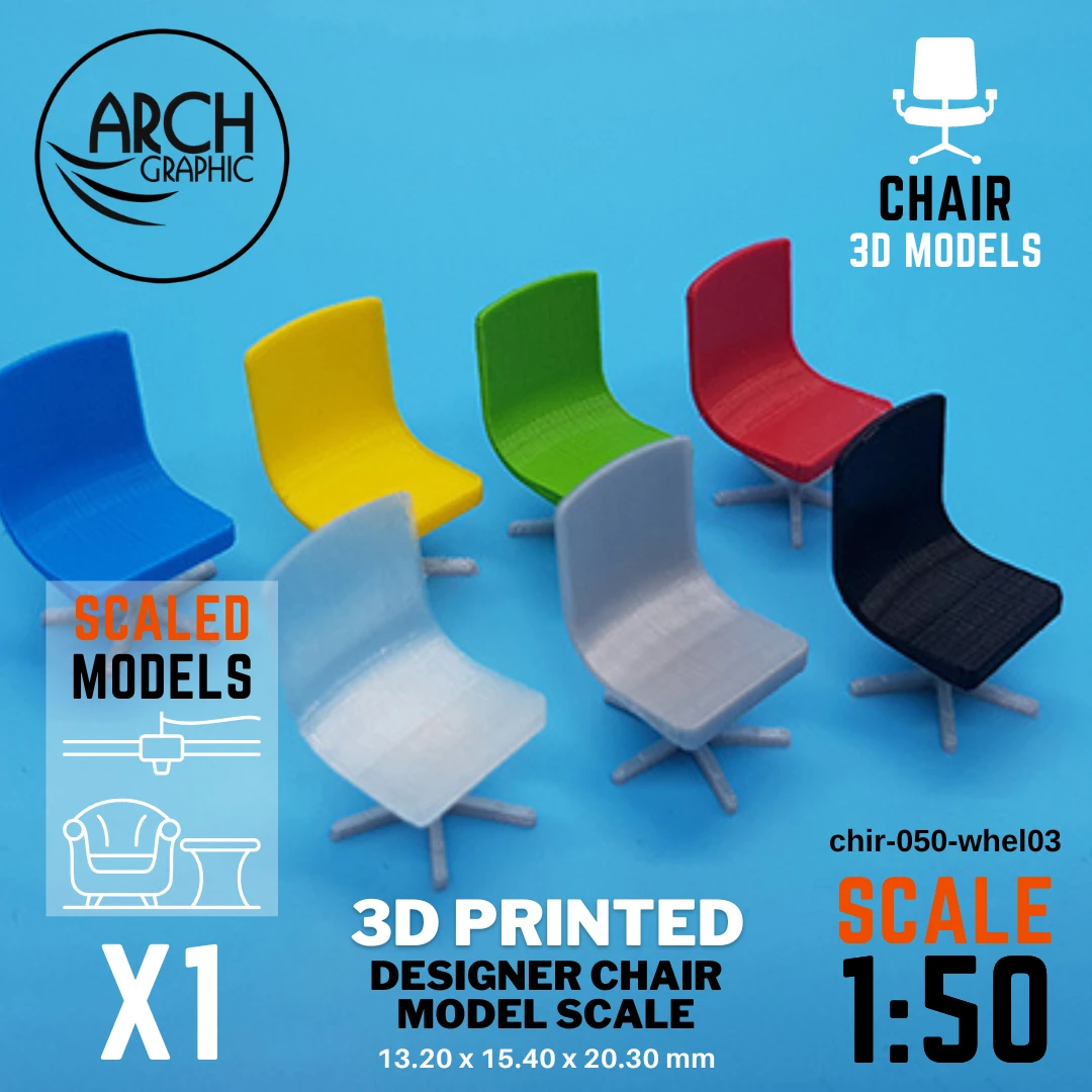 3D Printing Designer Chair Model Scale 1:50 in UAE