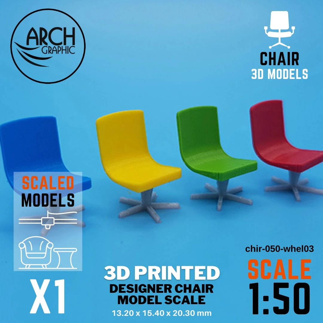 Best 3D Printing Company in UAE Provides Designer Chair Model Scale 1:50 to use for Interior 3D Projects