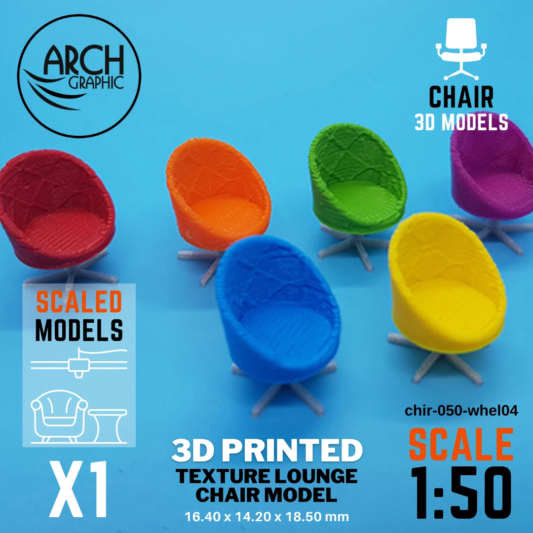 3D printed texture lounge chair model scale 1:50