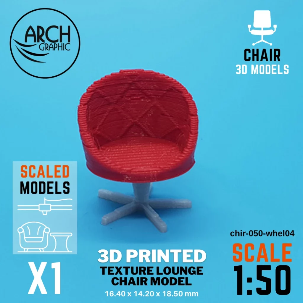 Best Quality 3D Printers for Texture Lounge Chair Model Scale 1:50 in UAE