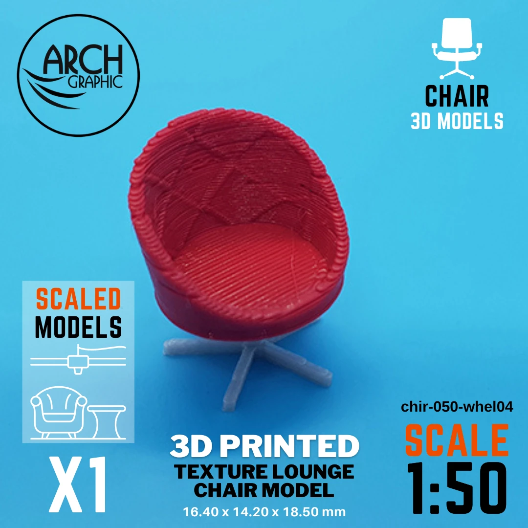 Best 3D Printing Hub in UAE Making 3D Printed Scaled models of Texture Lounge Chair Model Scale 1:50 for Interior students 3D Projects