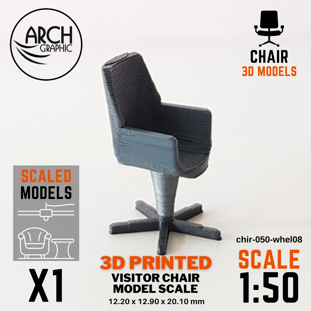 Best 3D Printing Company in UAE Provides Visitor Chair Model Scale 1:50 to use for Interior 3D Projects