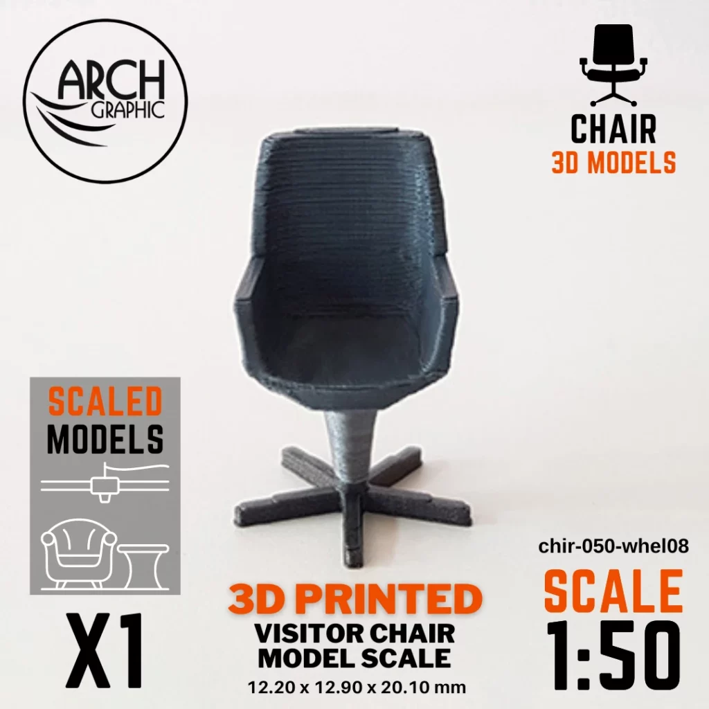 3D printed visitor chair model scale 1:50
