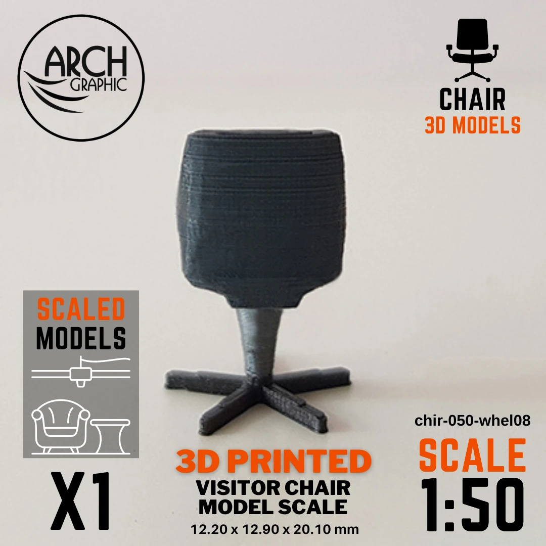 Best Price 3D Printed Visitor Chair Model Scale 1:50 in Dubai using best 3D Printers in UAE for Interior Designers