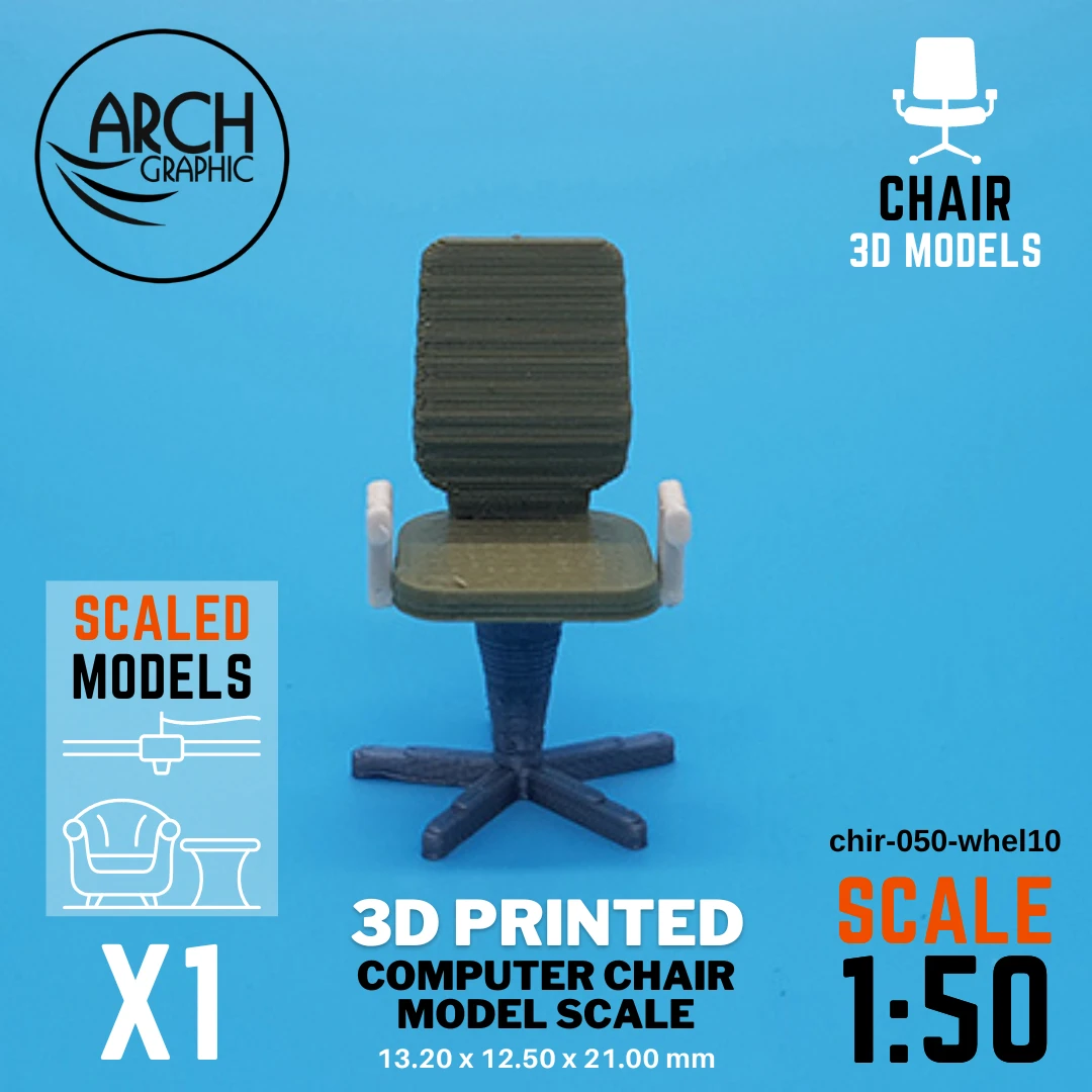Best 3D Printing Company in UAE Provides Computer Chair Model Scale 1:50 to use for Interior 3D Projects