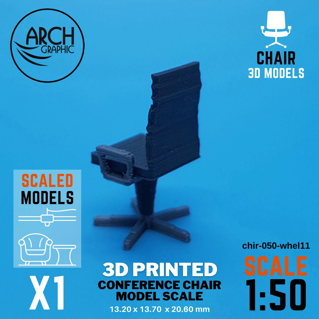 Best 3D Printing Hub in UAE Making 3D Printed Scaled models of Conference Chair Model Scale 1:50 for Interior students 3D Projects