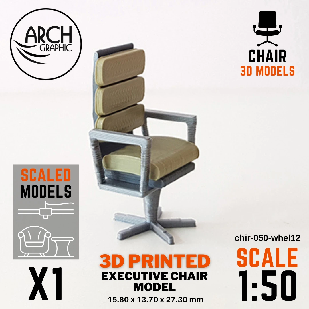 Best 3D Printing Company in UAE Provides Executive Chair Model Scale 1:50 to use for Interior 3D Projects