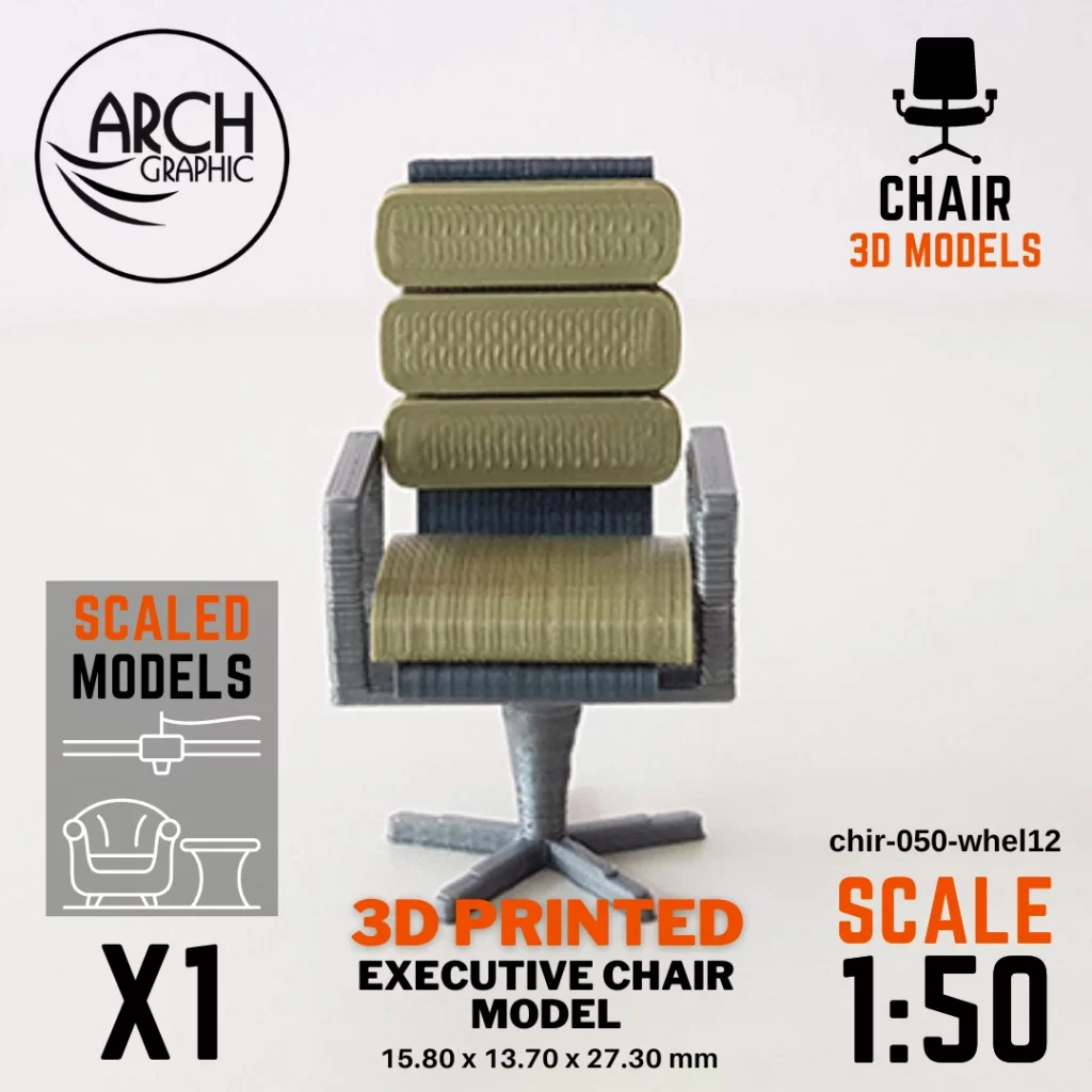 3D printed executive chair model scale 1:50