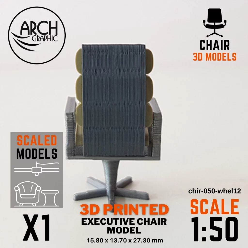 Best Price 3D Printed Executive Chair Model Scale 1:50 in Dubai using best 3D Printers in UAE for Interior Designers