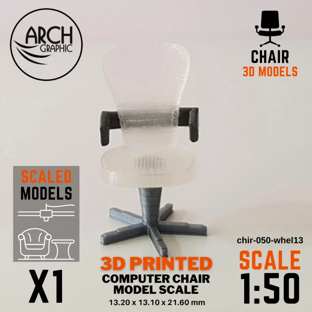 3D printed computer chair model scale 1:50