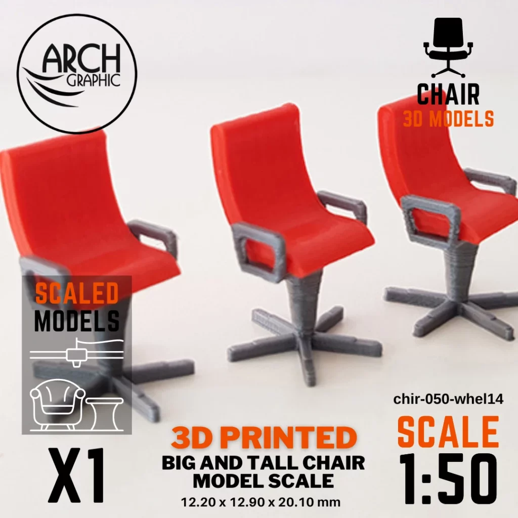 Best 3D Printing Hub in UAE Making 3D Printed Scaled models of Big and Tall Chair Model Scale 1:50 for Interior students 3D Projects