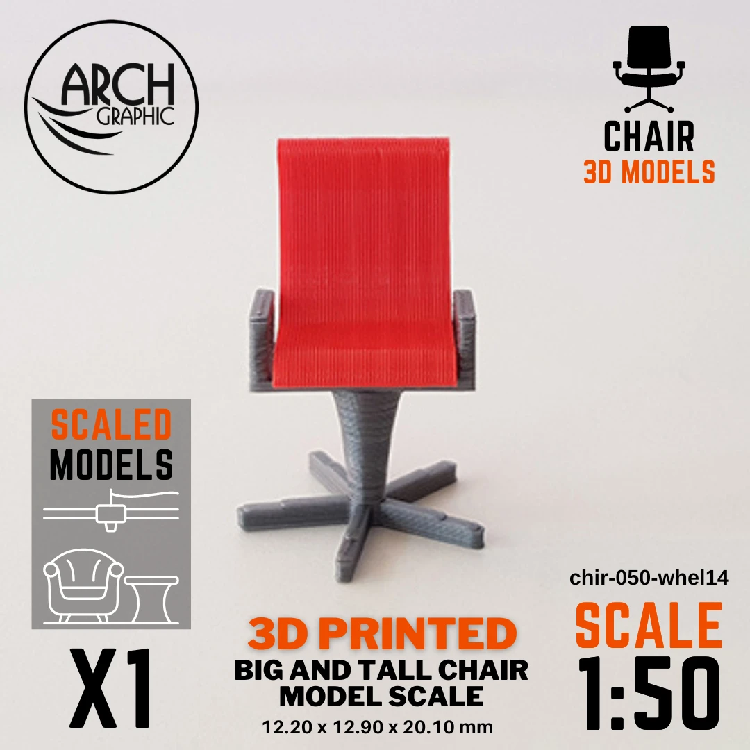 3D printed big and tall chair model scale 1:50