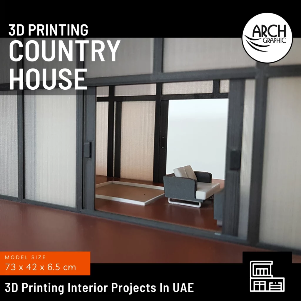 3d printed country house interior model