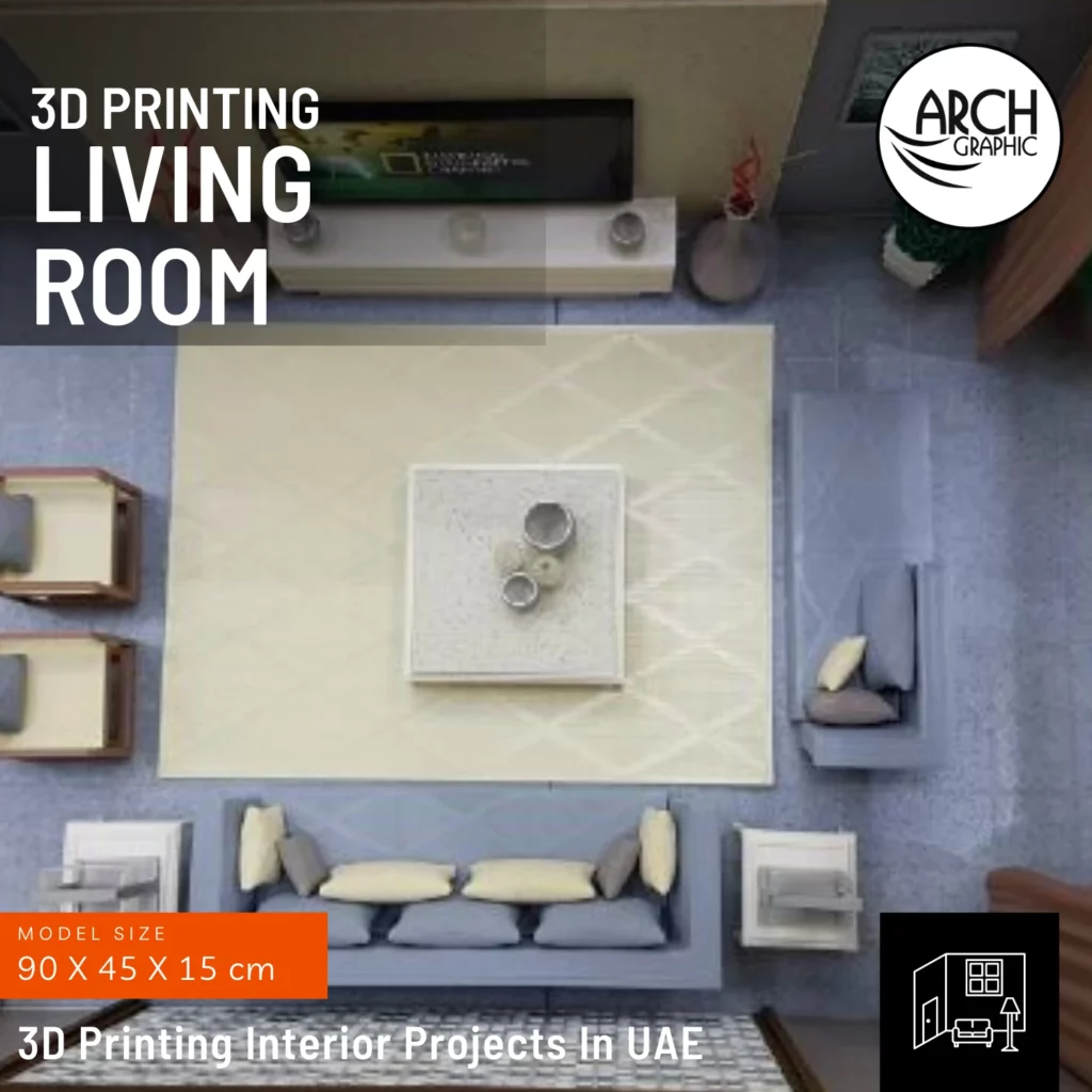 3d printed living room interior in Abu Dhabi