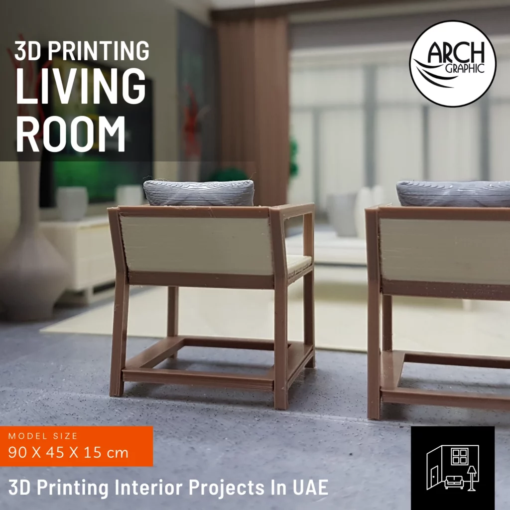 3d printed living room interior in Abu Dhabi