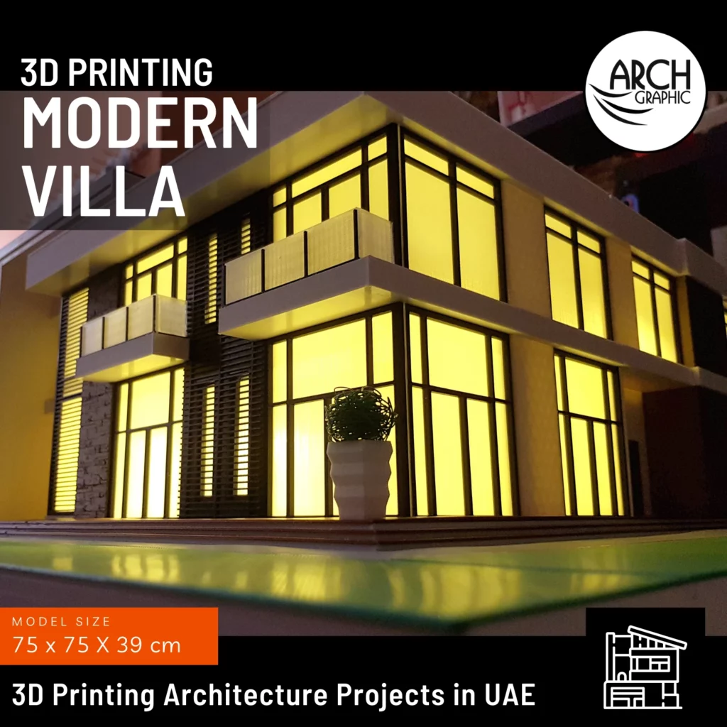 3d printed modern villa model