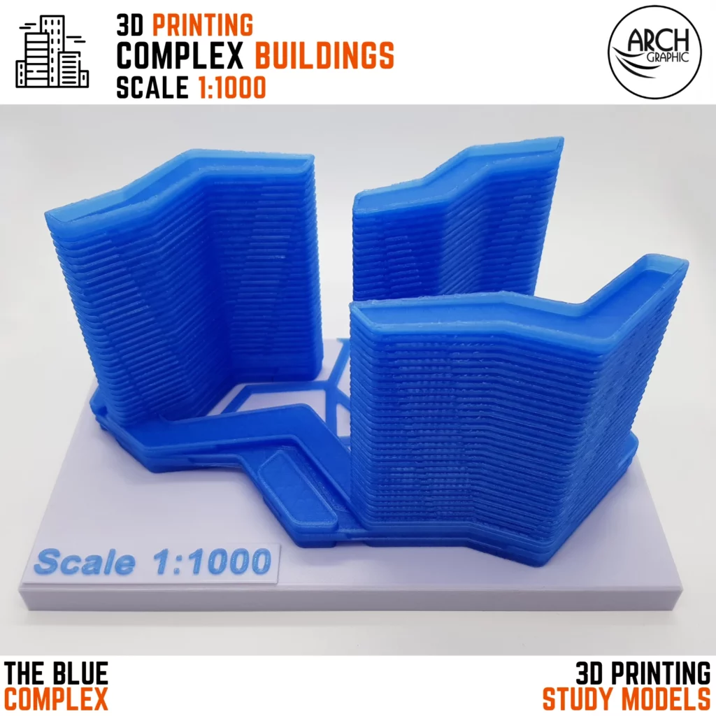 3D Print Scale 1:1000 Complext Towers in UAE