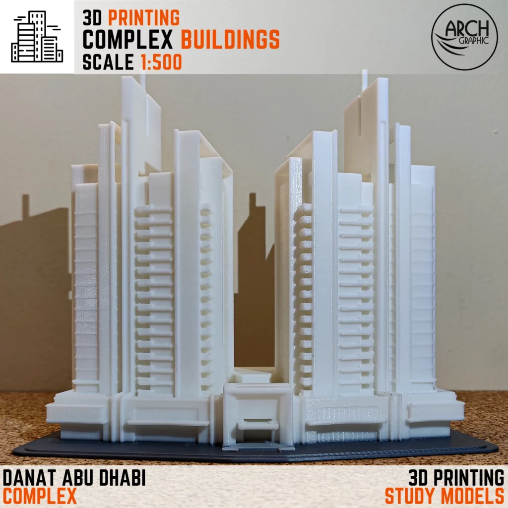 3D Print Scale 1:500 Complex Building in Abu Dhabi