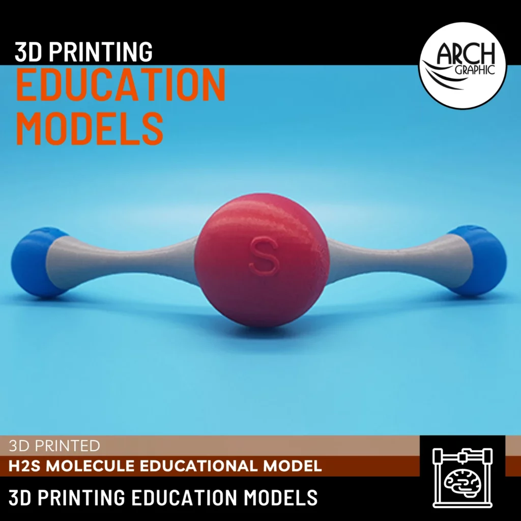 3D Printed H2S Molecule Educational Model