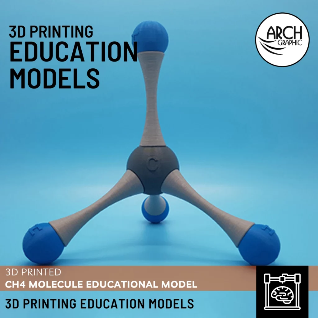 3D Printed CH4 Molecule Educational Model
