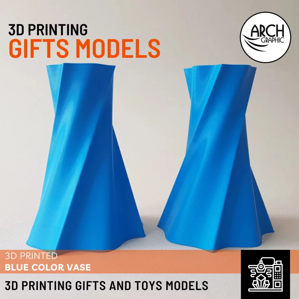3D Printing Blue Color Vase
