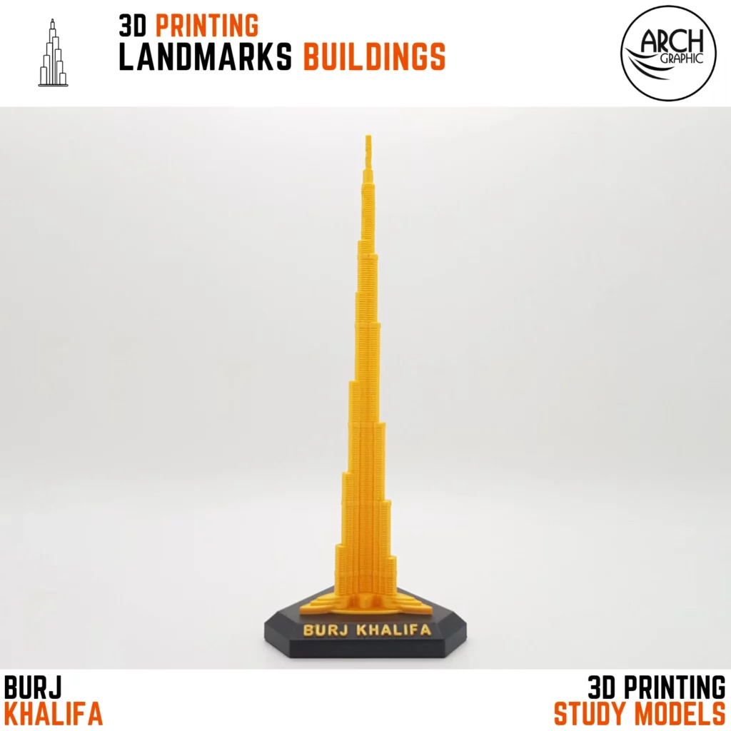 3D Printing Burj Khalifa Golden Color