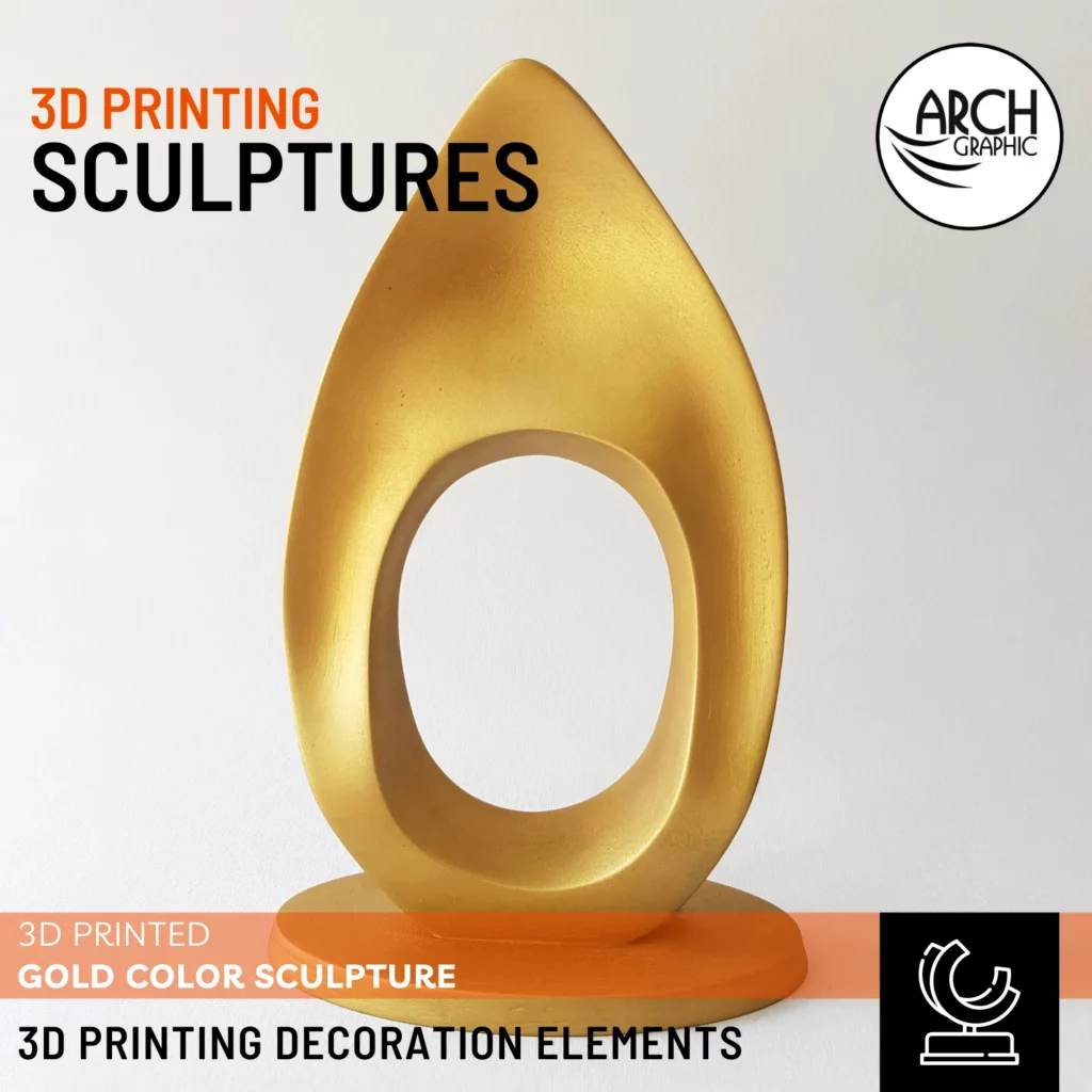 3D Printing Gold Color Sculpture