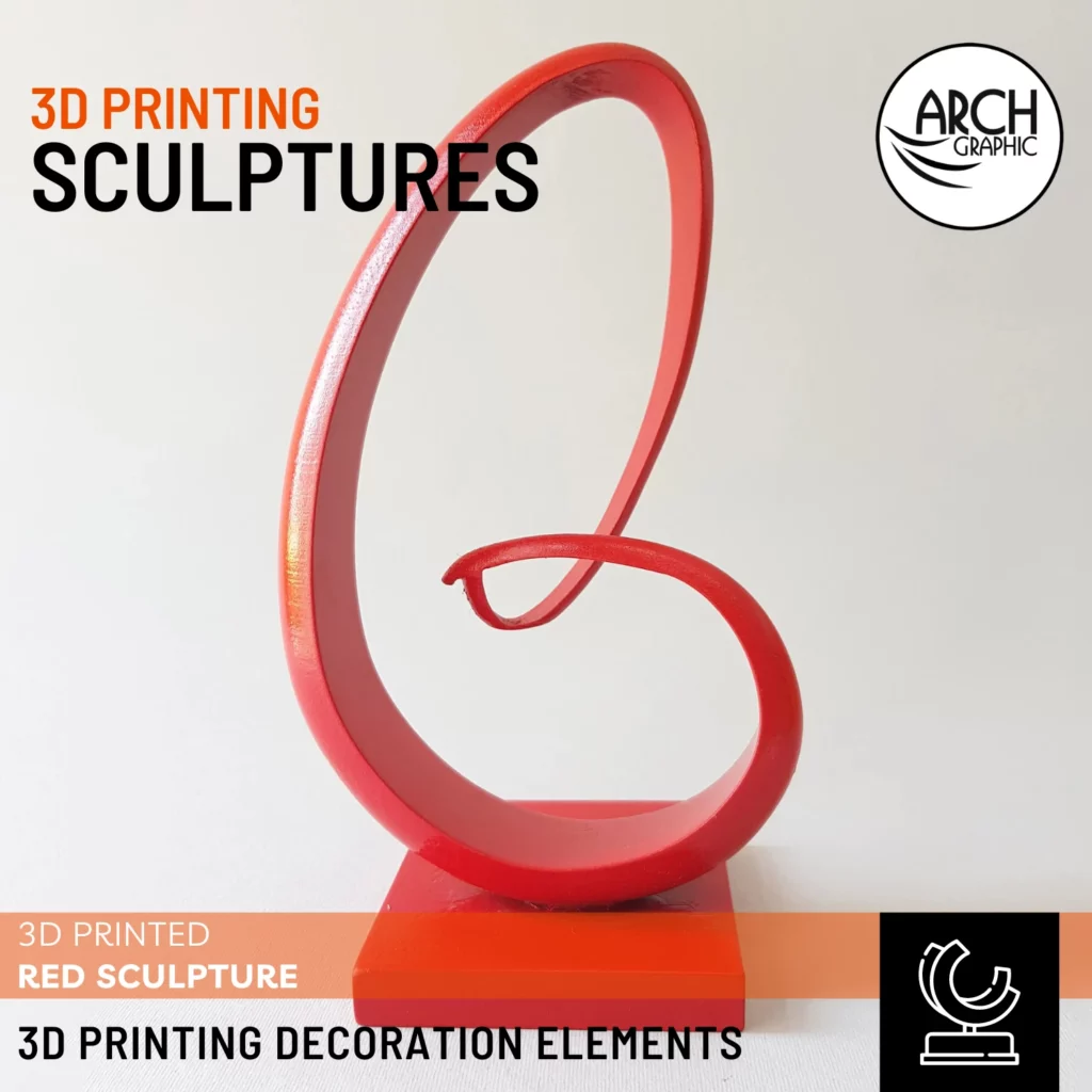 3D Printing Red Sculpture