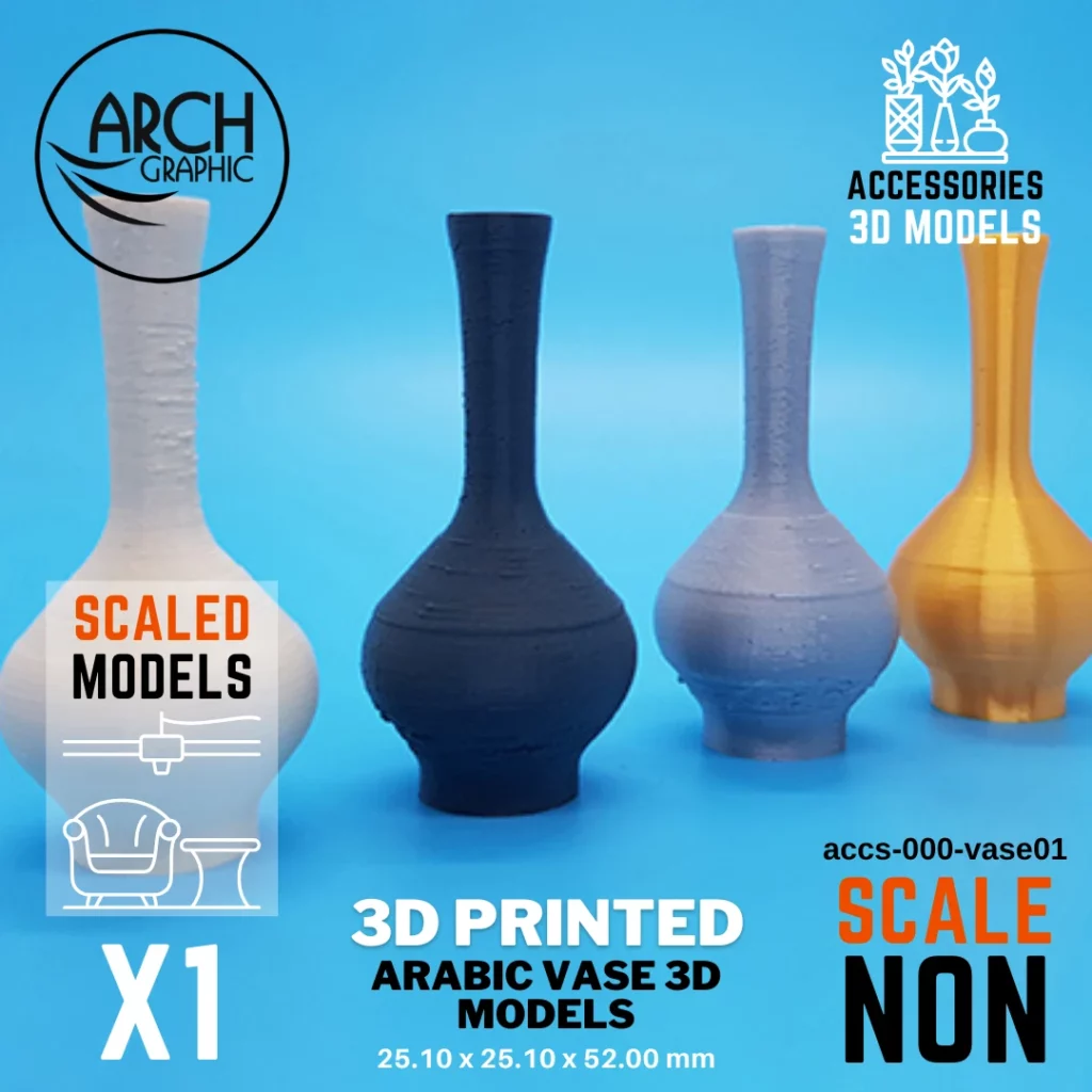 3D printed Arabic vase 3d models non-scale