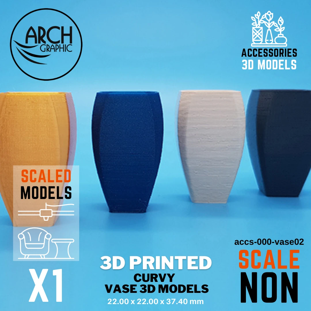 3D printed Curvy vase 3d models non-scale