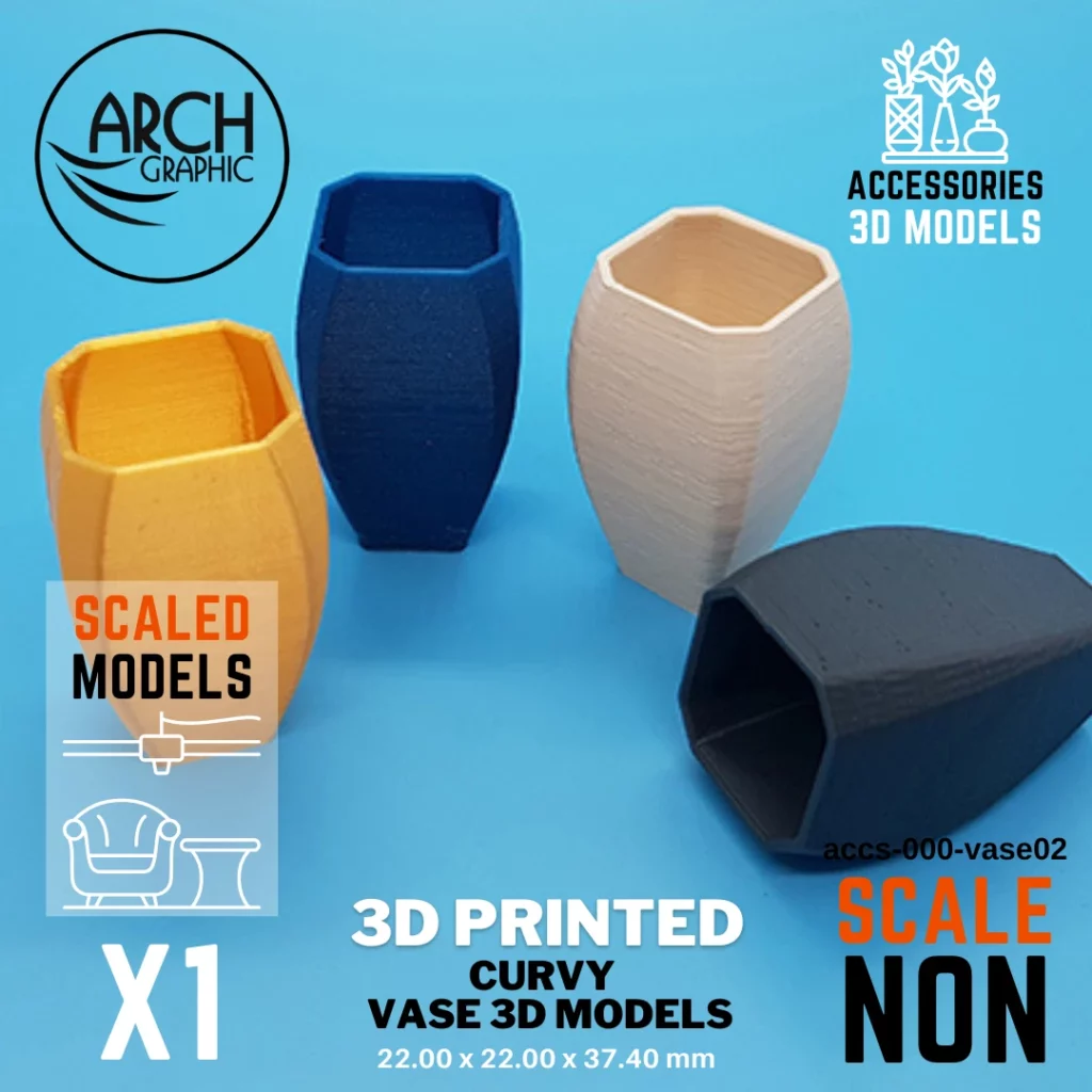 High Quality 3D Print Company UAE for Curvy Vase Model