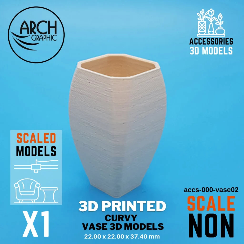 Curvy Vase Model, Non Scale Print by 3D Print Shop UAE