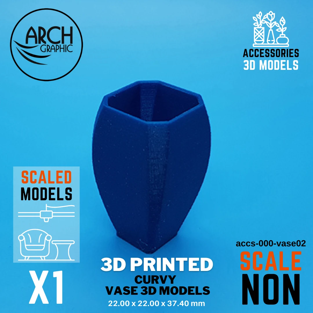 Curvy Vase Model, Non Scale Printed by ARCH GRAPHIC 3D Print Company UAE