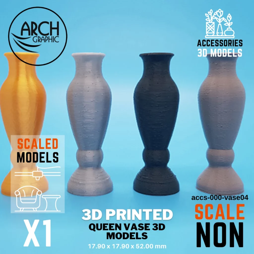 3D printed Queen vase 3d models non-scale