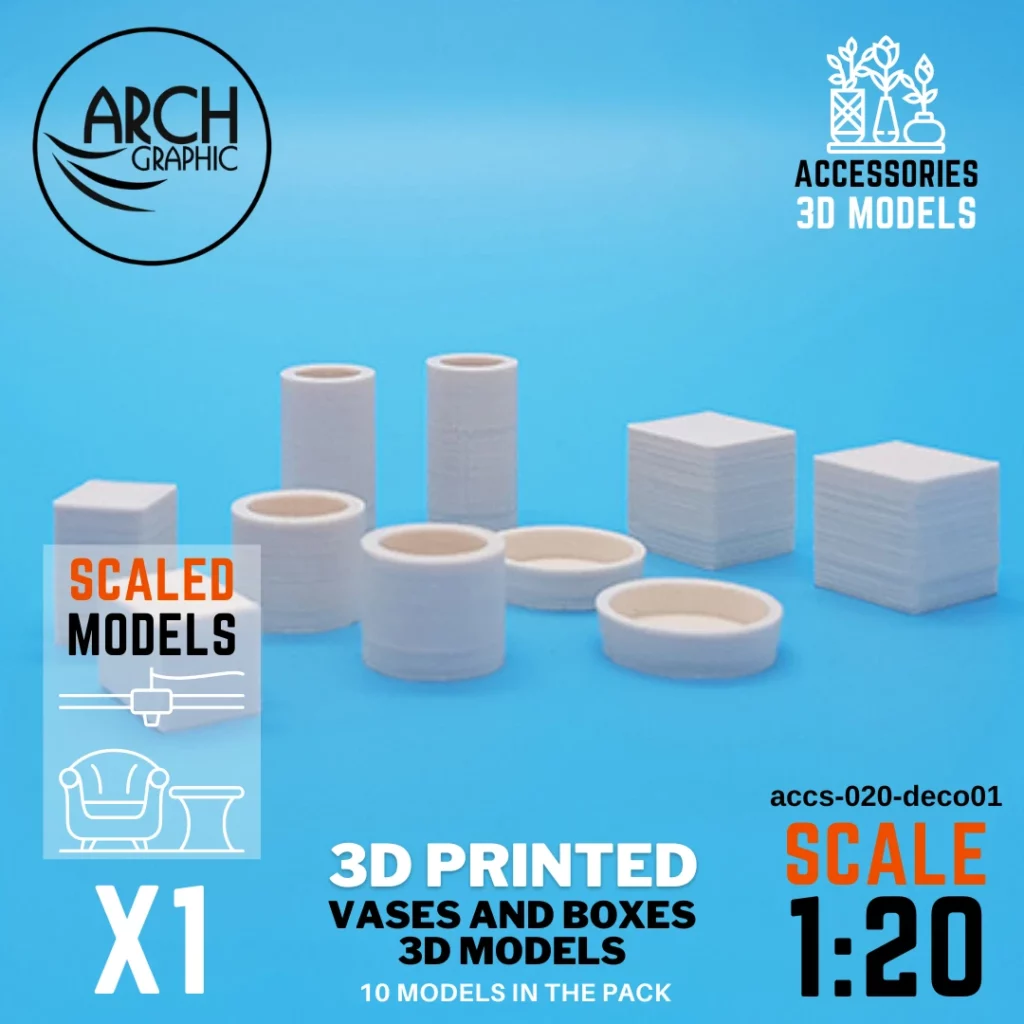 Cheap Price 3D Printing for furniture and Vases and Boxes Models for 3D Interior Projects in Sharjah
