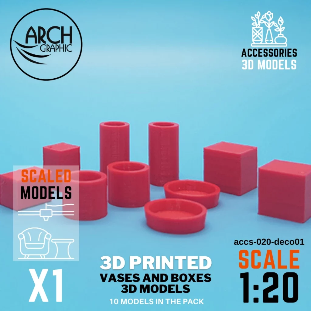 Best Quality 3D Printed Models for Interior scaled models for Vases and Boxes in UAE