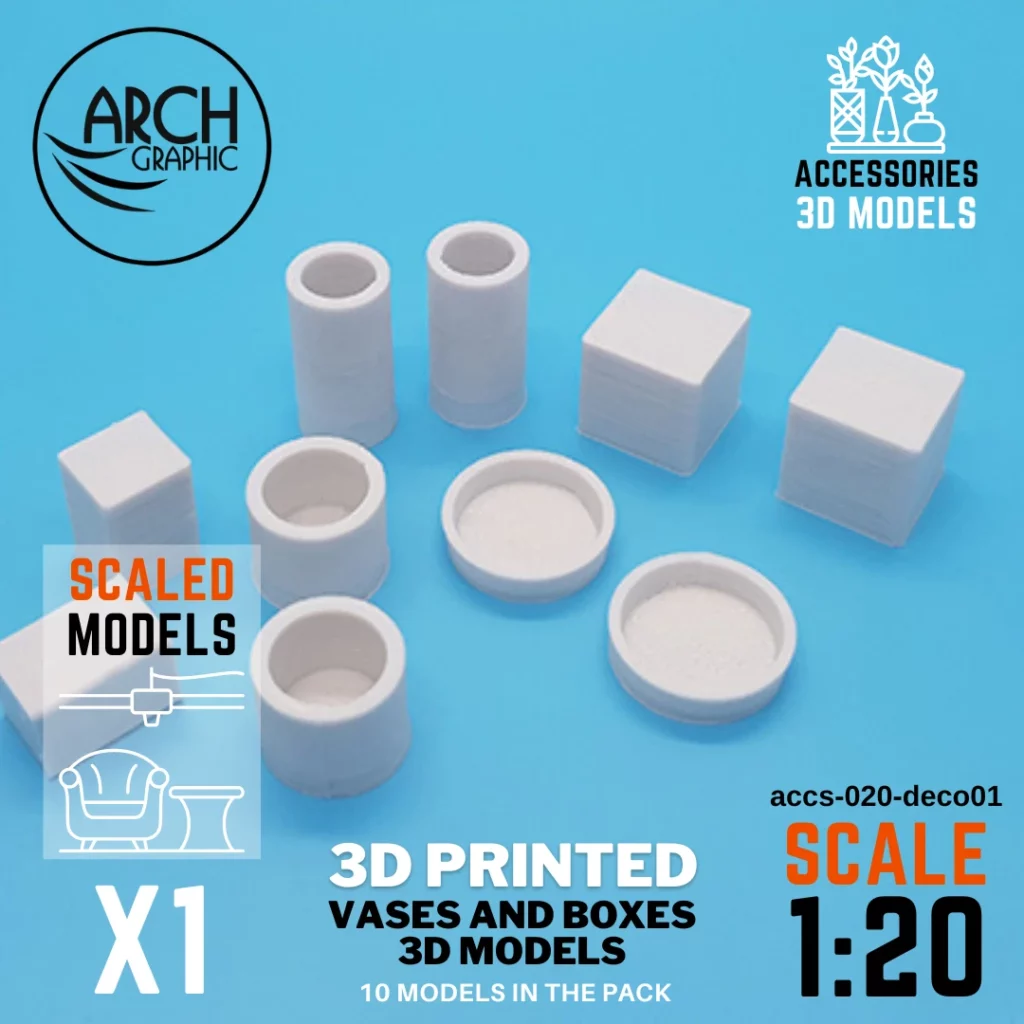 Fast and Best 3D Printing Vases and Boxes scale 1:20