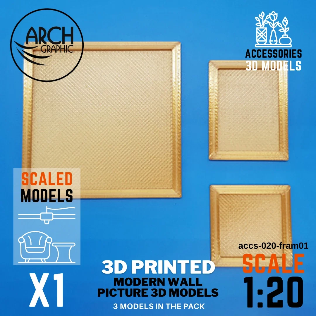 3D printed modern wall picture models scale 1:20