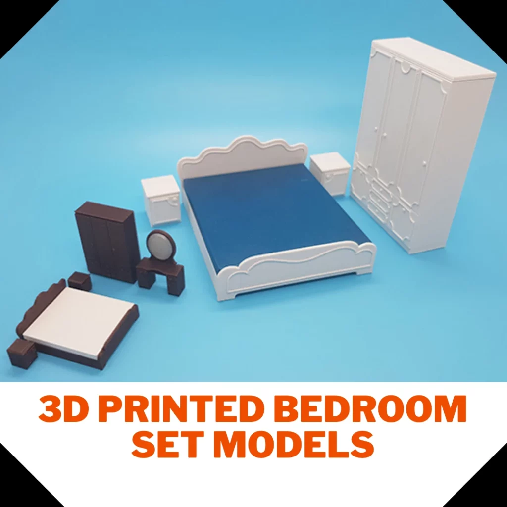 3D Printed Bedroom Set Models Collection for Interior and Exterior models