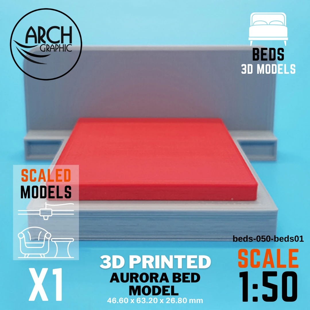 Aurora Bed Model Scale 1:20 Printed by Best 3D Printing Service Company in UAE using Best 3D Printers in UAE