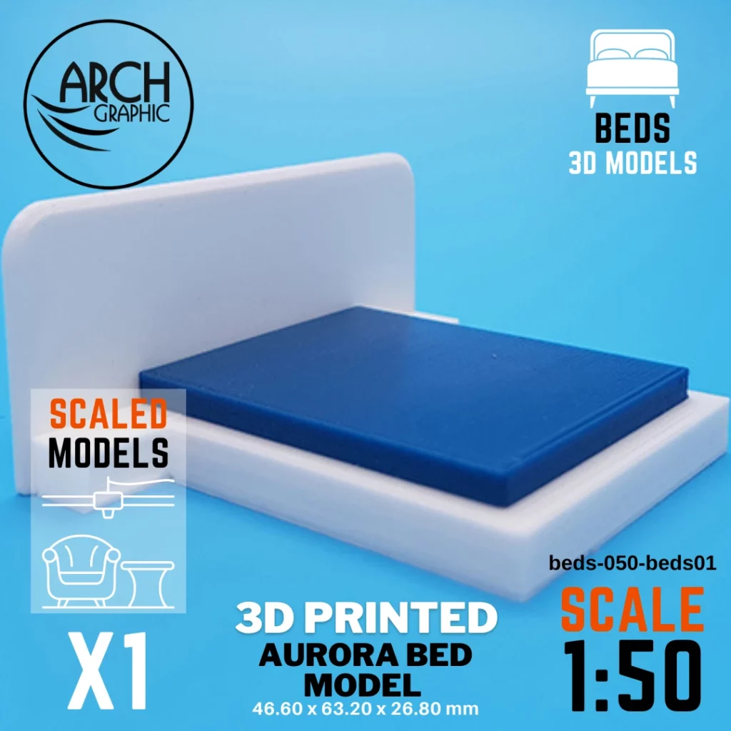 3D printed Aurora bed model scale 1:50