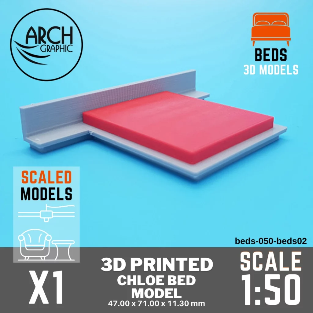 Best Price 3D Printing Shop in Sharjah Provides 3D Printing Chloe Bed Scale 1:50