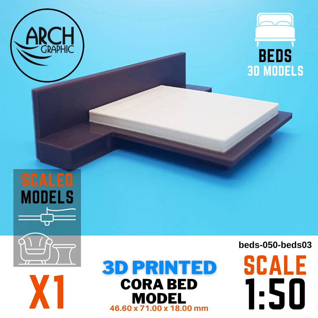3D printed Cora bed model scale 1:50