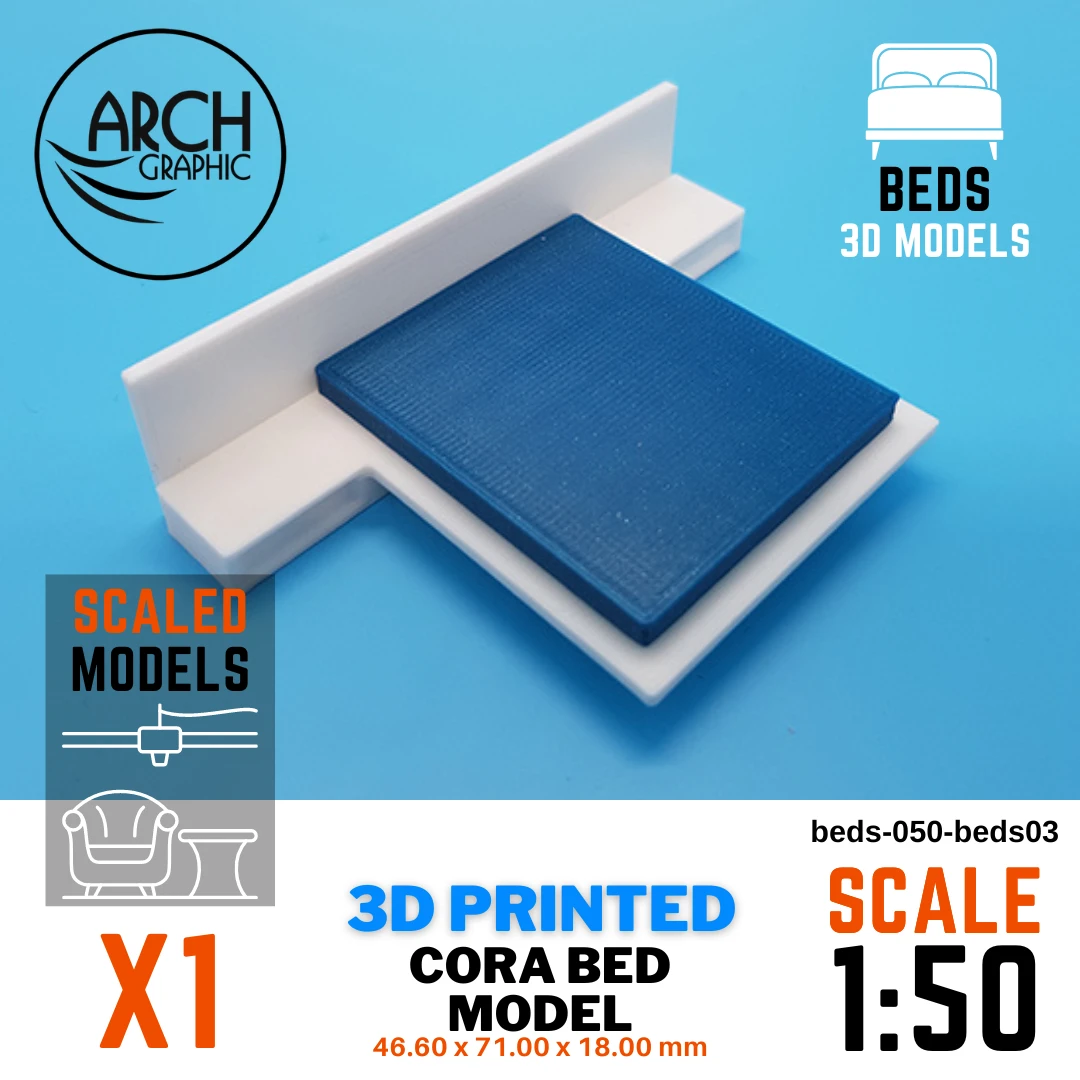 3D printed bed model scale 1:50
