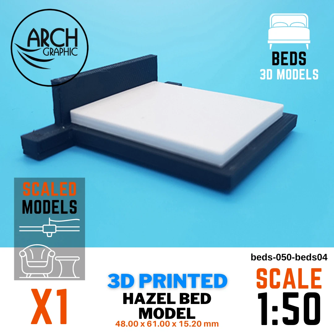 3D printed Hazel bed model scale 1:50