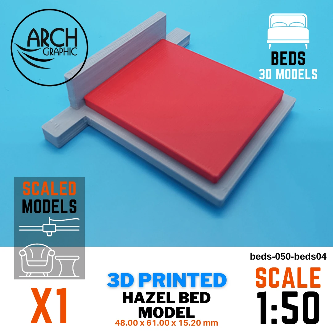Hazel Bed Model Scale 1:50 Printed by Best 3D Printing Service Company in UAE using Best 3D Printers in UAE