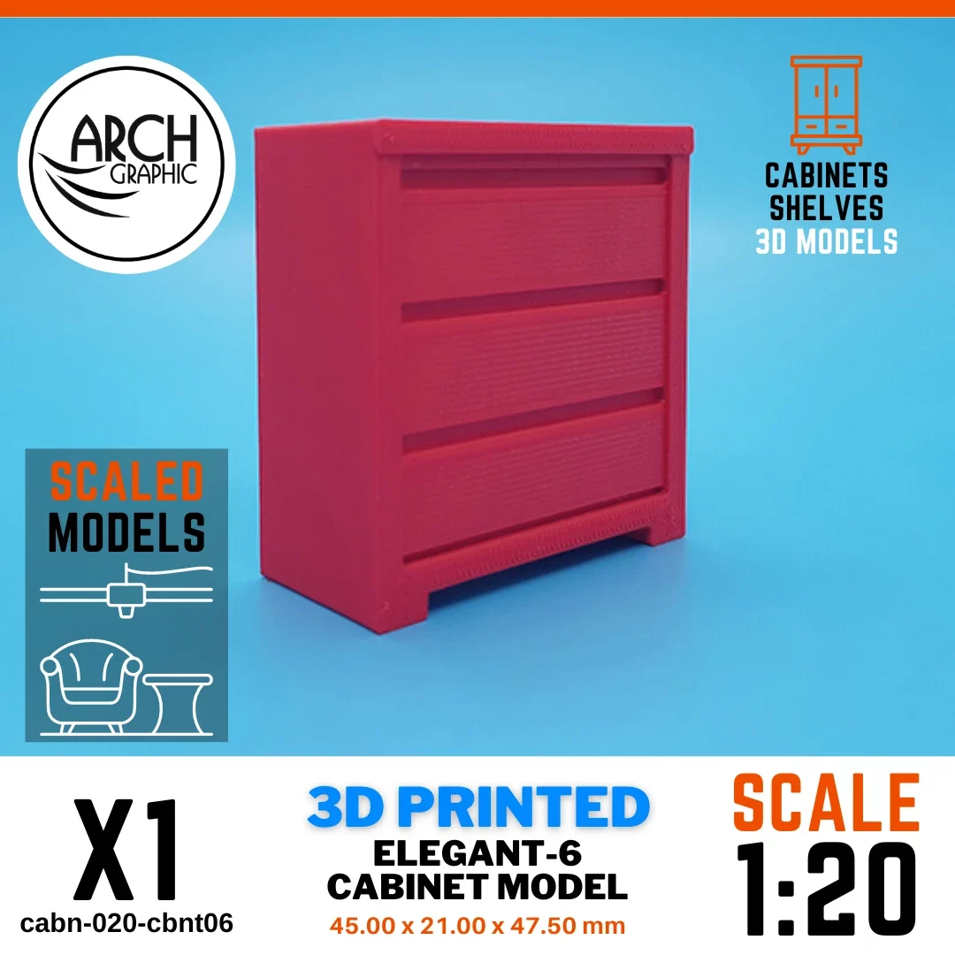 3D printed elegant-6 cabinet model scale 1:20